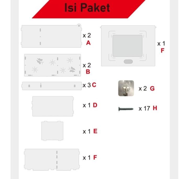 Rak Dinding Toilet Dengan Cermin Persegi