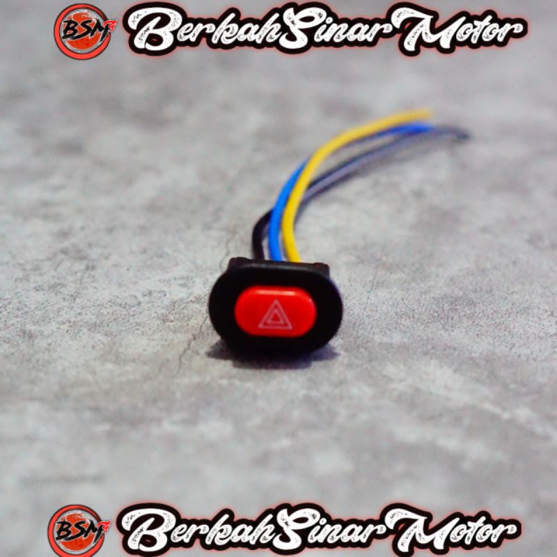 Saklar hazard motor 3 kabel  tombol saklar tombol on off hazzard 3 kabel motor saklar lampu hazard t