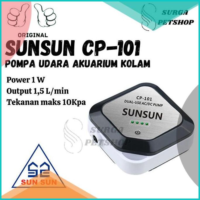 SUNSUN CP 101 CP101 POMPA UDARA AC DC MINI AQUARIUM AIR PUMP ELEKTRIK