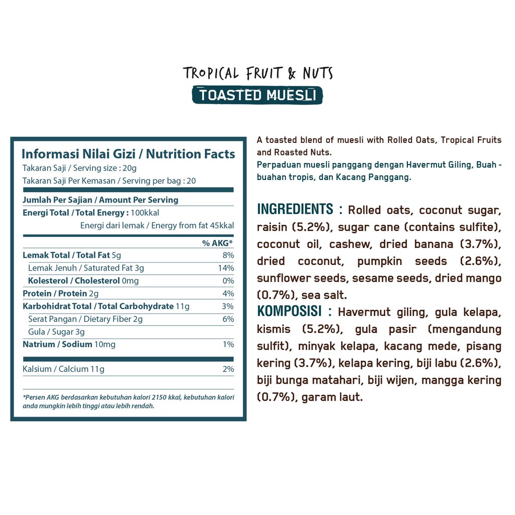 

Granola Creations - Tropical Fruits & Nuts 400G