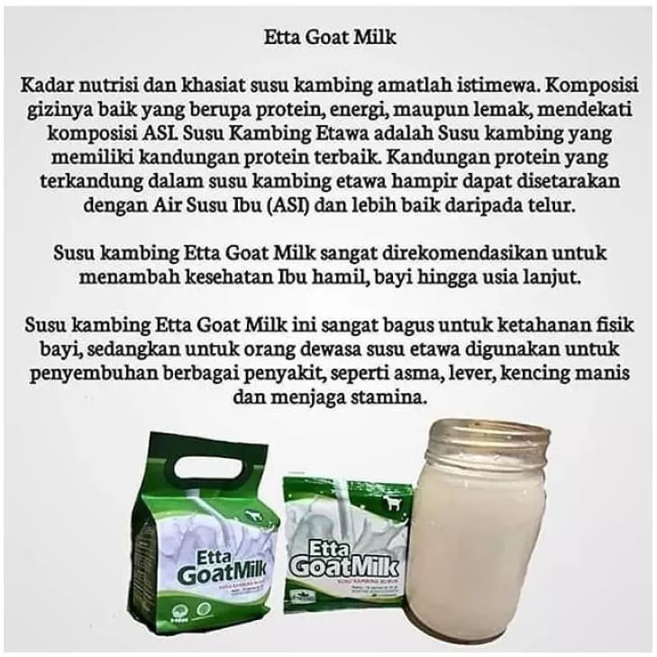 

Etta Goat Lk Hni Hpai Susu Kambing Hpai A Nutrisi Ala Stana