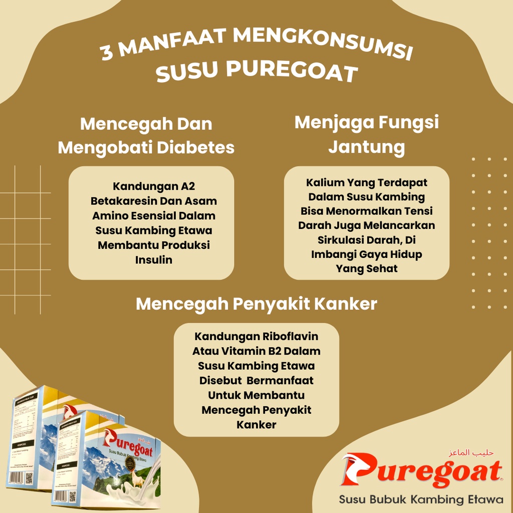 

Puregoat - Susu Kambing Bubuk Etawa 300Gram