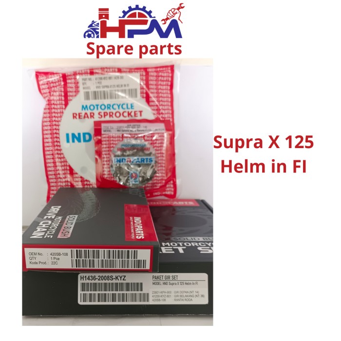 Gir Set Gear Set Supra X 125 Helm In Fi Indoparts