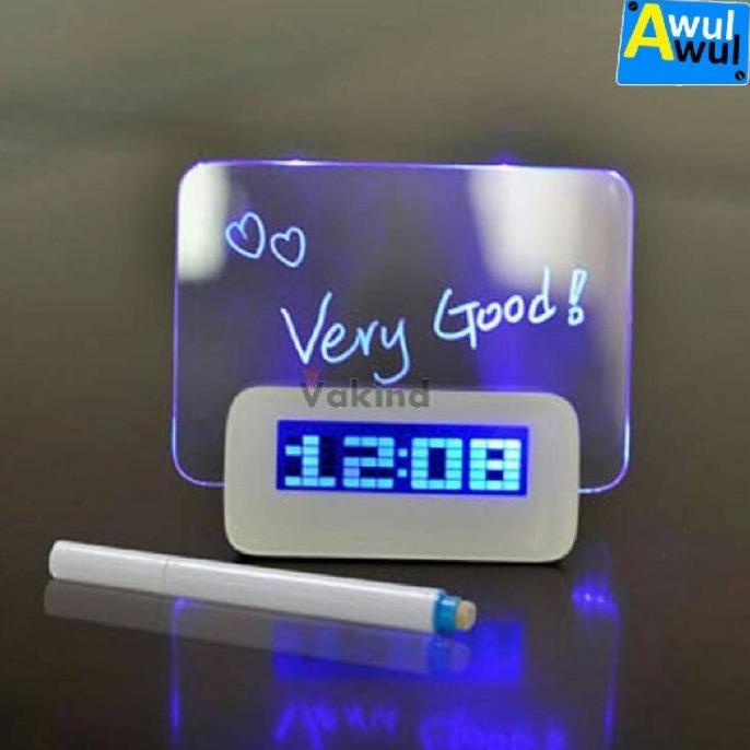 

Jam Alarm LCD Unik dengan Papan Catatan Bercahaya (Memo Clock)