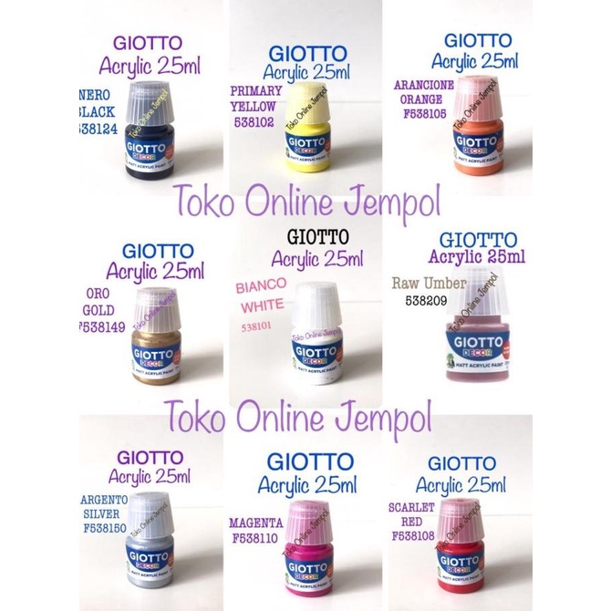 

25ml Cat Acrylic Giotto satuan Akrilik 538xxx Paint ATK096xGT