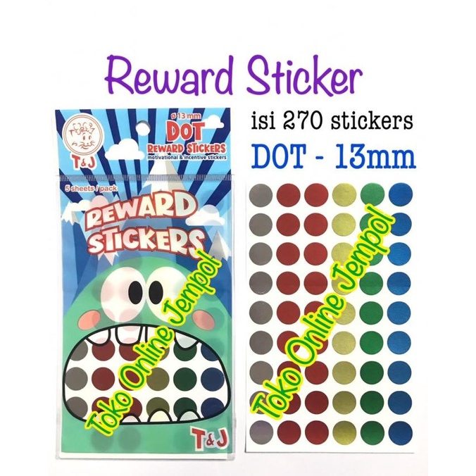 

270pcs Reward Sticker DOT BESAR 13mm Tom n Jerry rewards ATK1204TJ