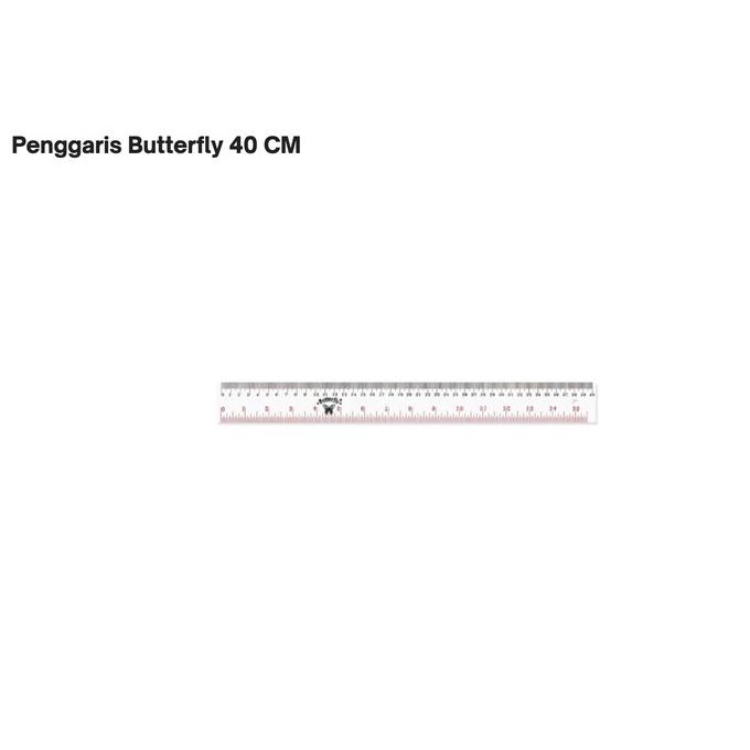 

PLASTIK 40cm Penggaris Butterfly Plastic Acrylic Ruler Mistar ATK1537B
