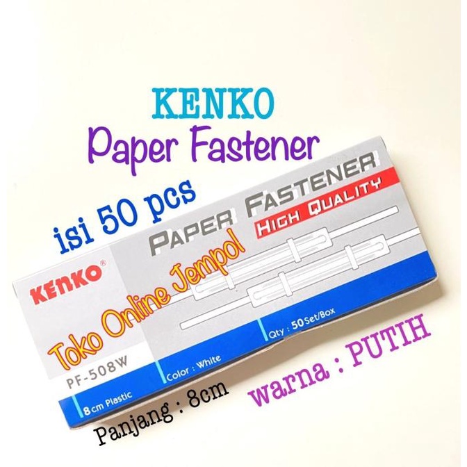 

Paper Fastener KENKO isi file 50 PF-508W plastik snel klip ATK1316KN