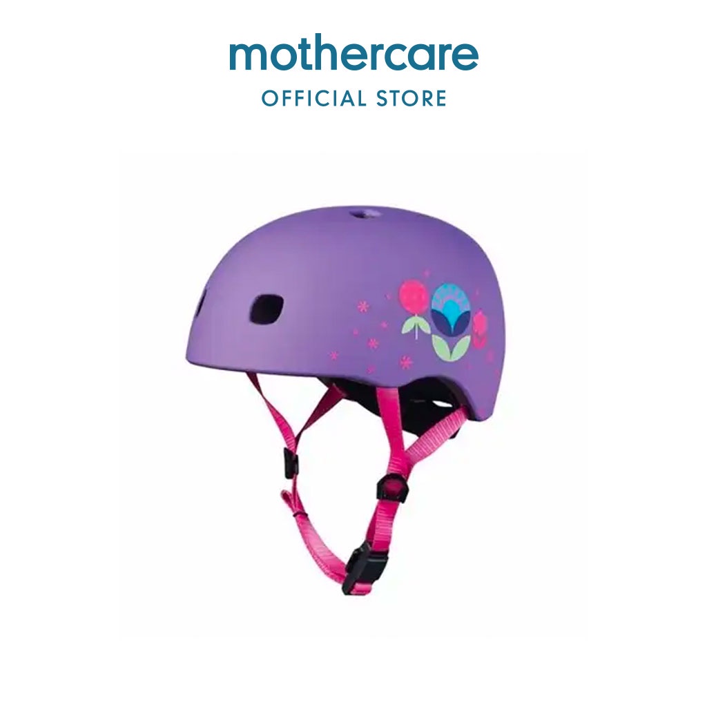 Micro Pc Floral Purple Helmet - Helm Anak