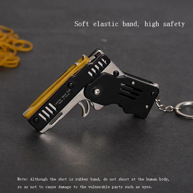 Mainan Pistol Karet Gelang Foldable Rubber Band Gun