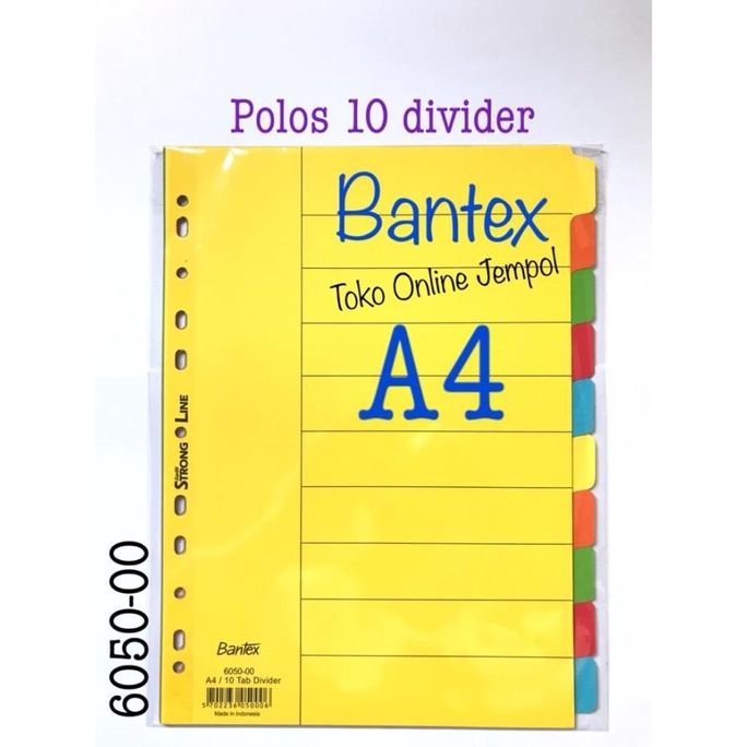 

A4 Polos 10 Tab File Divider 6050-00 Bantex Karton Pembatas ATK1189BX