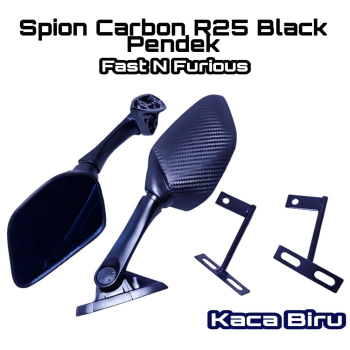 Spion Nmax Model R25 Motif Karbon Tangkai Pendek & Panjang Plus Breket Best