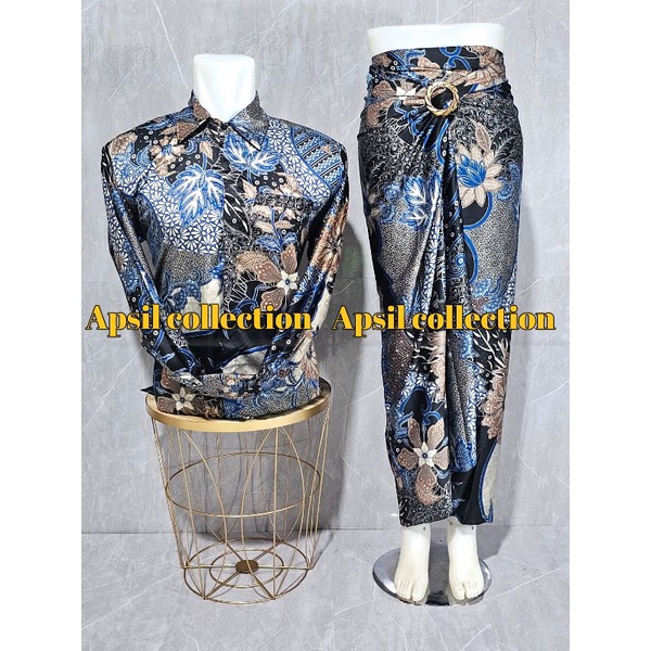 BATIK COUPLE TERBARU COUPLE ROK LILIT DAN KEMEJA PANJANG SERAGAM KELUARGA RUMAH KEBAYA KEKINIAN