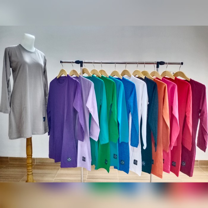 Kaos Polos Tunik Big Size 4L Xxxxl Ld 120 Wanita Muslimah Adem Halus