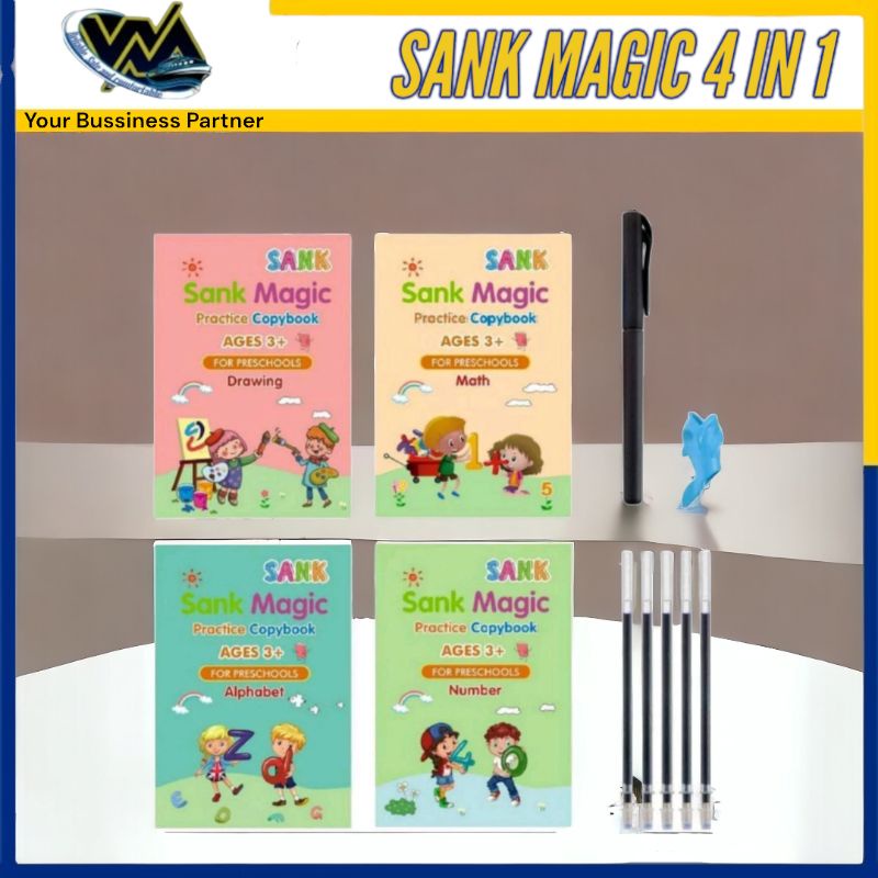 

WMEDIA Sank Magic Practice Book 1 Set 4 Buku + Pulpen & Reffil