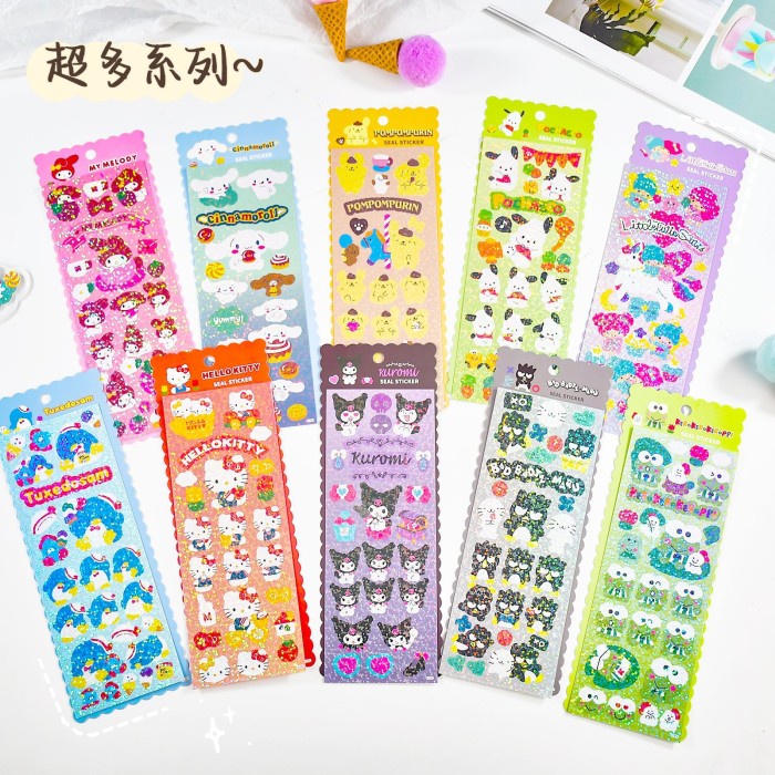 

A335 - Seal Sticker Laser Hologram Sanrio Kerokeroppi Little Twin Star
