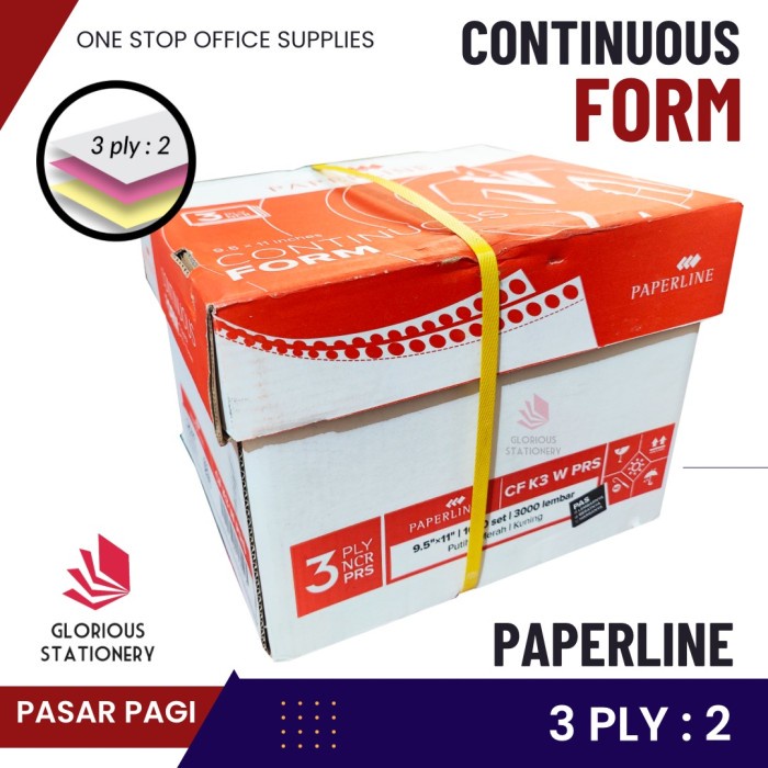 

Promo Kertas Continuous Form 9.5 X 11" 3Ply Bagi 2 (Prs) - Paperline