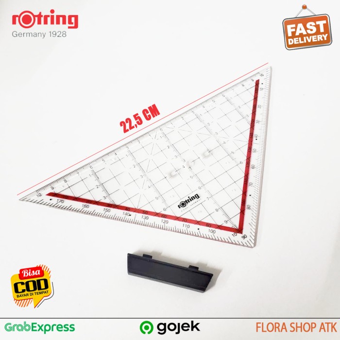 

Promo Penggaris Segitiga 22 Cm Pegangan Rotring 22,5 Cm Penggaris Arsiktek