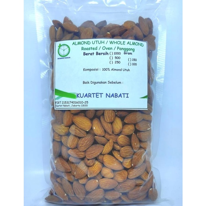 

500gr Almond Roasted/ Kacang Almond Panggang Tanpa Cangkang Size Besar GTT