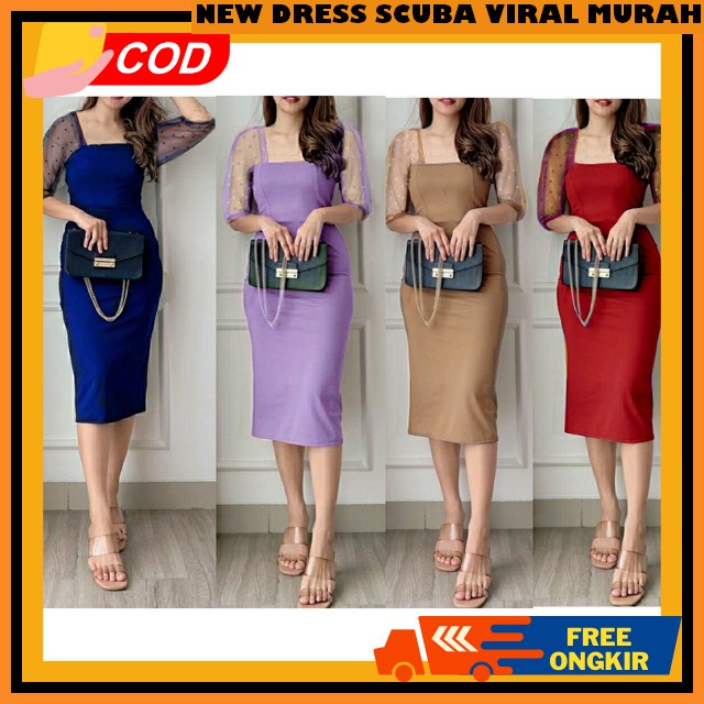 Aletha Dress Sarimbit Terbaru2024 Pesta Impor Bahan Crinkle Mix Brukat Plus Renda Cantik Ootd Fashio