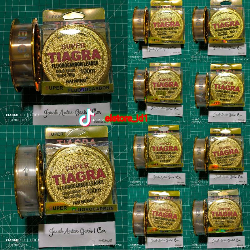 Senar Pancing Super TIAGRA 100M mulai 010 sampai 060mm Fluoro Carbon Leader Original anti kusut