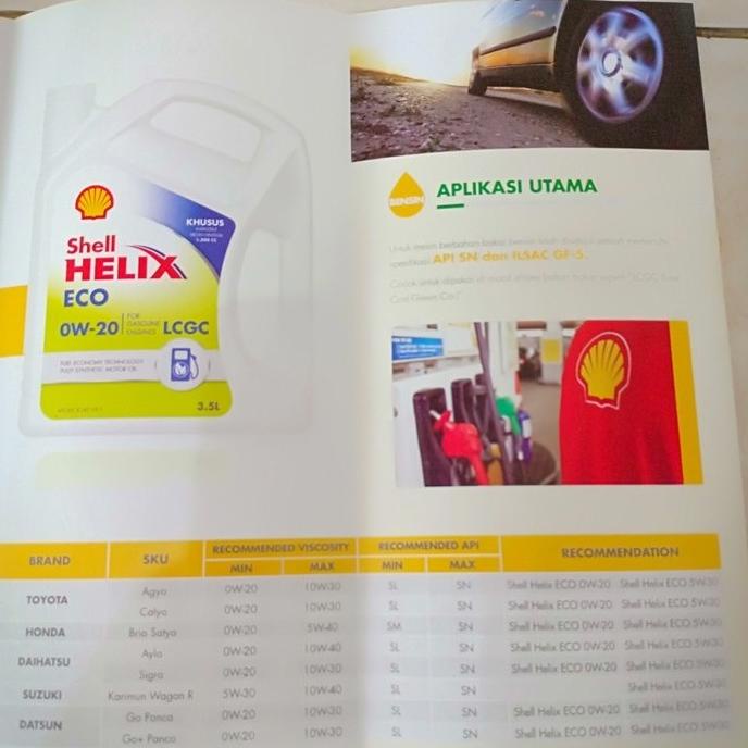 Paket Oli Shell Helix Eco 0W-20 + Filter Oli Honda Brio Satya