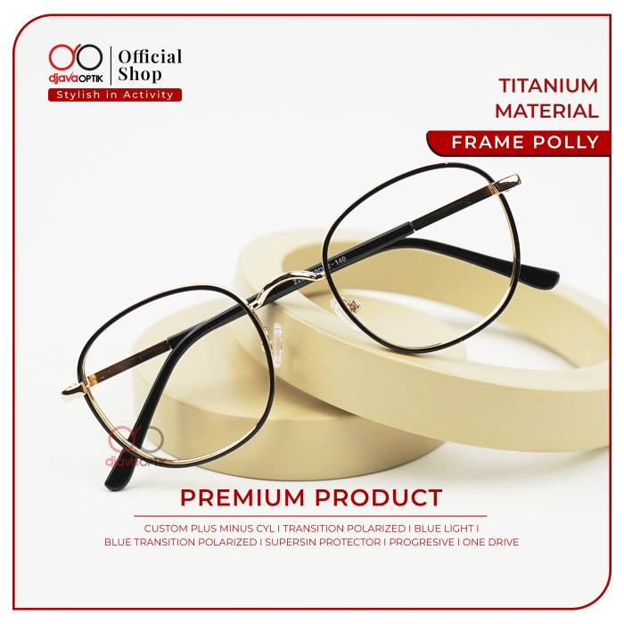 Djava Optik - Frame Polly - Kacamata Bulat Supersin Protector Titanium