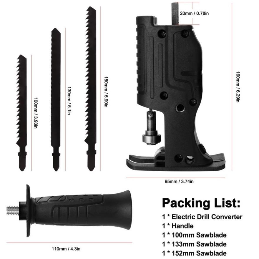 Terbaik Adapter reciprocating jigsaw adapter bor ke gergaji tambahan jig saw mesin bor tangan Gergaj