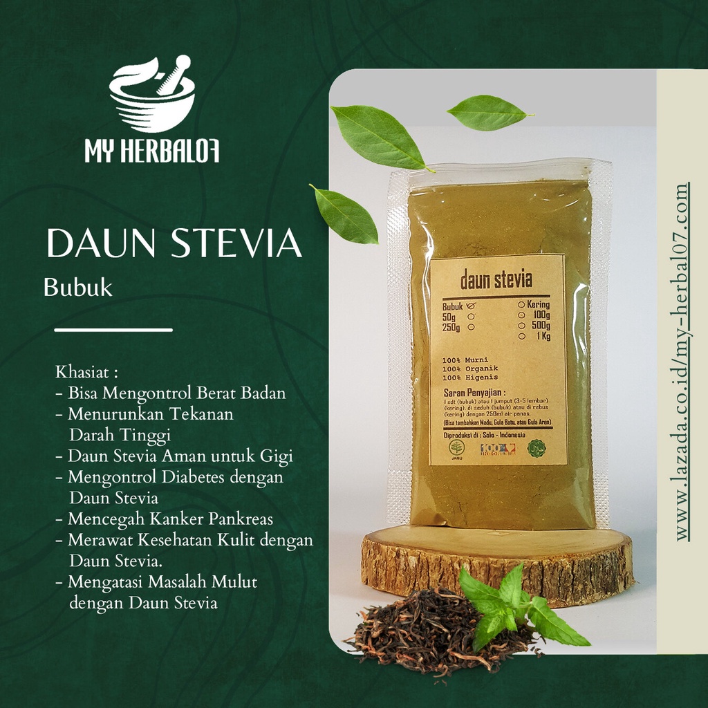 Herbal Kesehatan Daun Stevia Bubuk / Stevia Rebaudiana 1 Kg