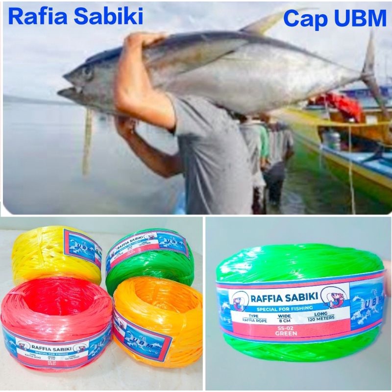 15-200gram/1Gulung Rafia SABIKI Cap UBM | Rafia BANGKA | Khusus Umpan SABIKI | Rafia SUMATERA ||  Ra