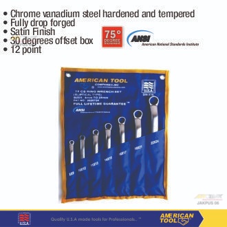 Kunci Ring Elliptical 75Degree 7Pcs Set American Tool 8957959 ORIGINAL