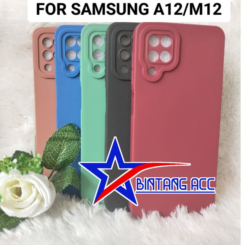 Softcase Macaron Pro camera Samsung A12 M12 Candy Full Color 3D Slikon Tpu Case