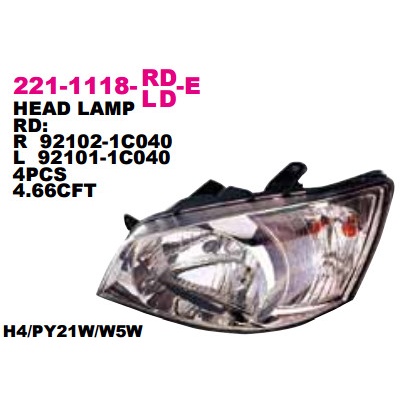 Head Lamp Lampu Depan Hyundai Getz 2003 Best