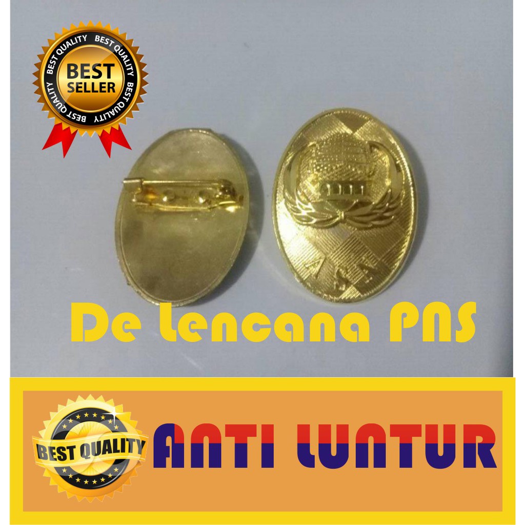 Pin Korpri Timbul Oval Warna Emas Tidak Akan LunturLencana PnsLencana_Pns