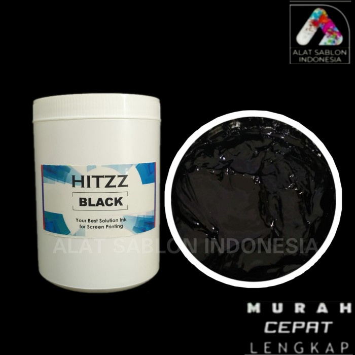 

Tinta Sablon Plastisol Black Hitam Hitzz 1Kg