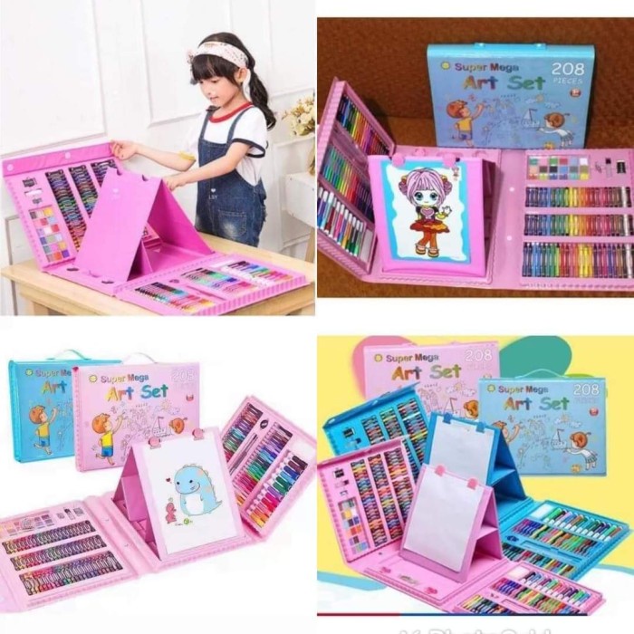 

Super Magic Art Set 208 Pcs-Crayon Drawing-Alat Lukis-Pensil Warna