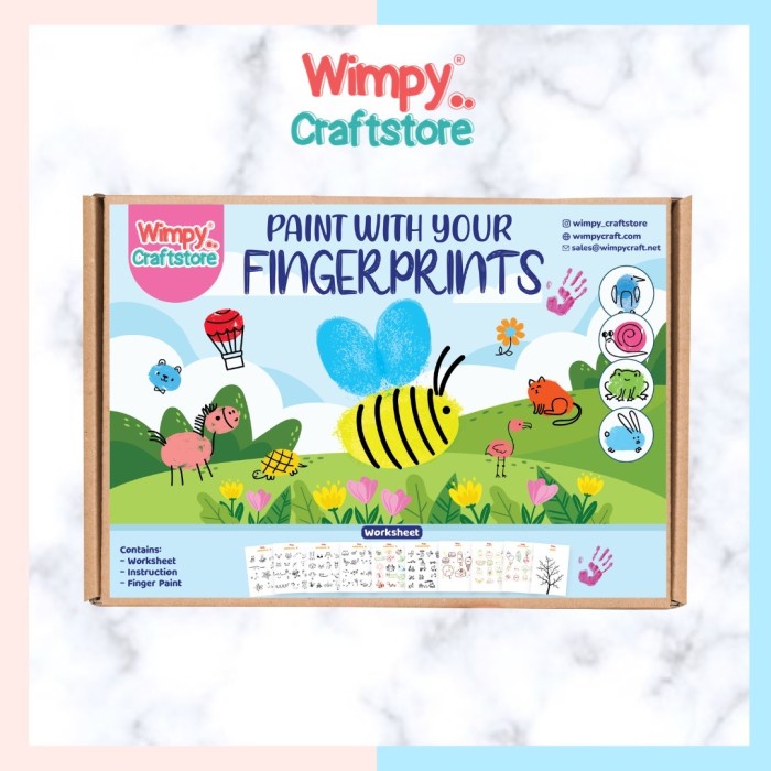 

Wimpy Craft Kit Finger Prints Paint Diy Art Set Painting Cat Jari