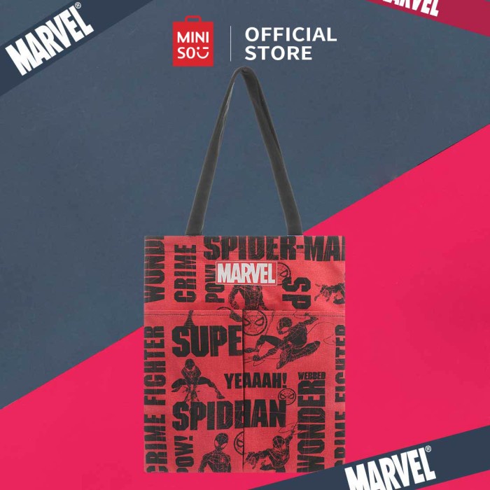 Terbaru Miniso Marvel Tas Bahu Wanita Totebag 2 Saku Crossbody Shoulder Bag