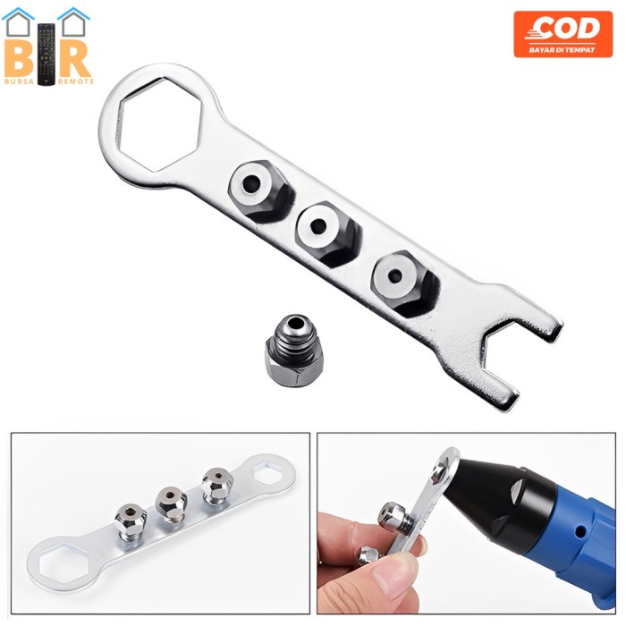 Rivet Gun Adapter Konverter Bor Paku Tang Ripet Biru Riverter Adaptor Original 100% Dan Terpercaya