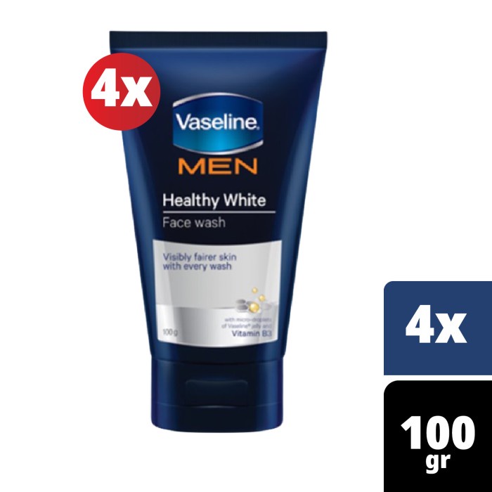 Terbaru Vaseline Men Healthy Bright 100Gr Sabun Cuci Muka Pria - Isi 4