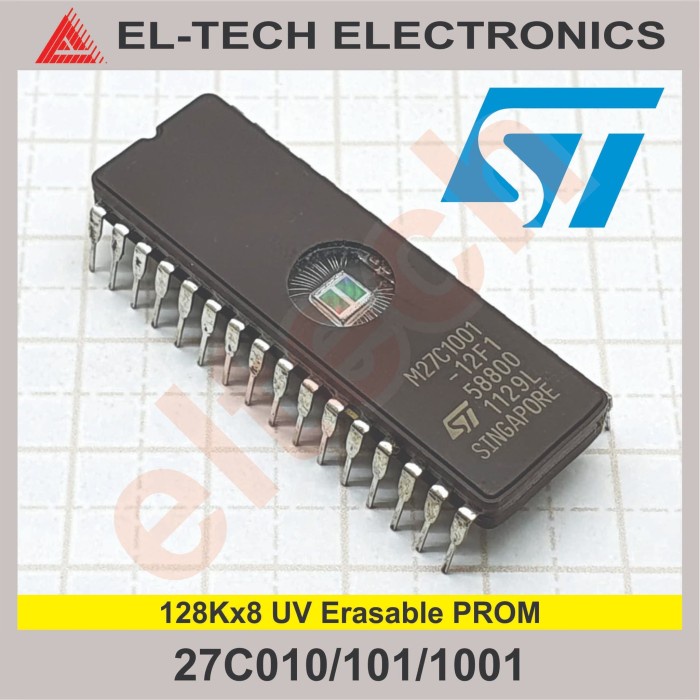 TERLARIS 27C010 27C101 27C1001 128Kx8 UV EPROM