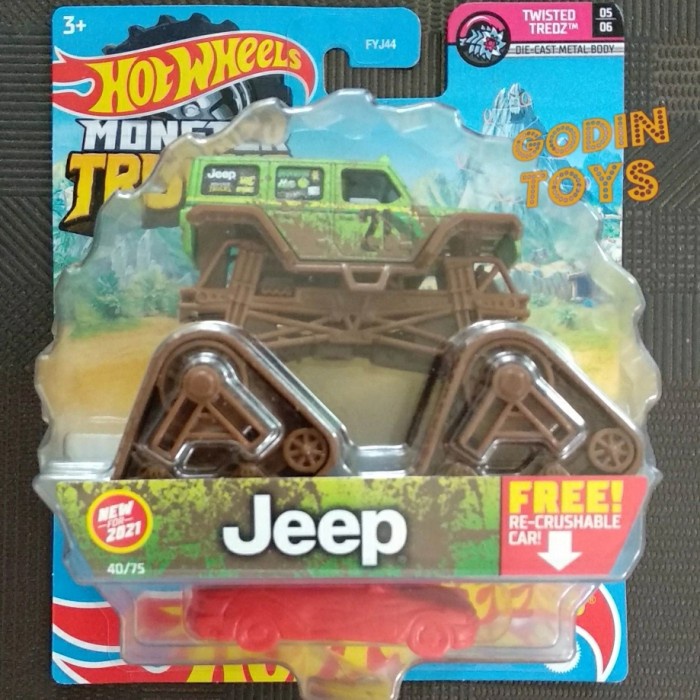 ✅Termurah Monster Trucks Jeep Wrangler Track Wheel Truck Hot Wheels 2021 Diskon