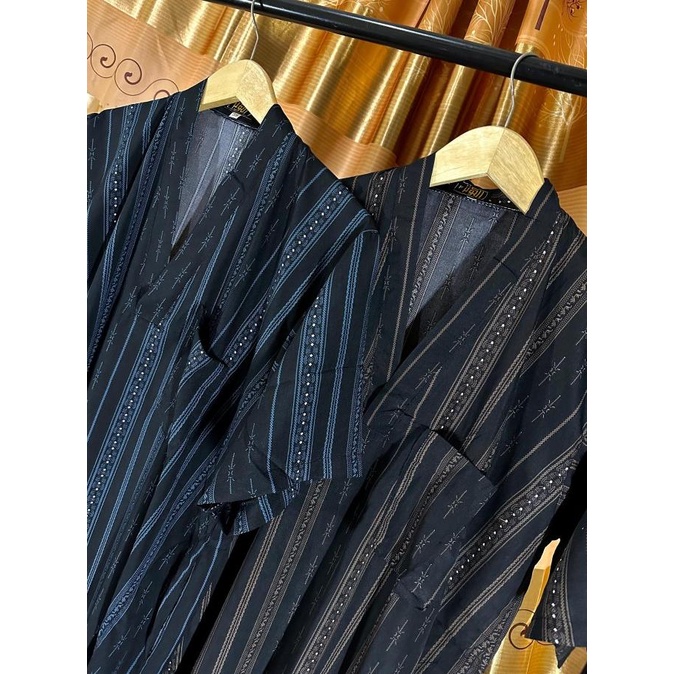 Baju Muslim Jubah Gamis Tidur Motif Pria Tangan Pendek Maroko Maroco Original