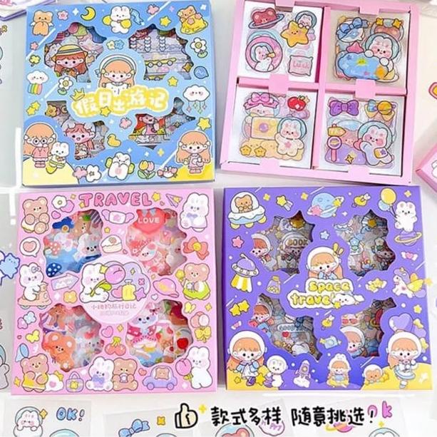 

Terlarisss !!! 100 Lembar Sticker Decor Botol Diary Korea Lucu Anti Air Waterproof - Terbaru