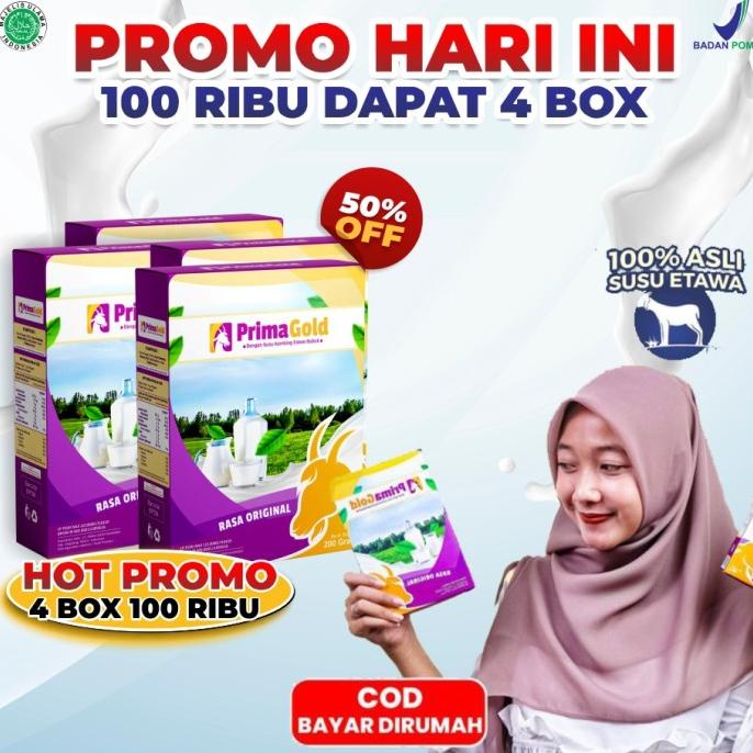 

BELI 3 DAPAT 4 Susu Kambing Etawa 100% PRIMA GOLD 3x menguatkan tulang H32S