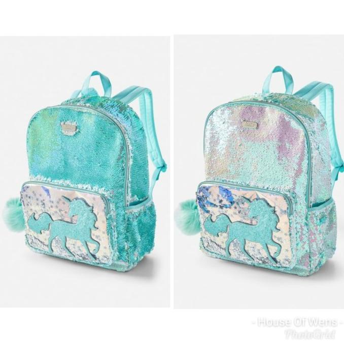 Justice Unicorn Flip Sequin Shaky Backpack - Tas Justice Backpack Original