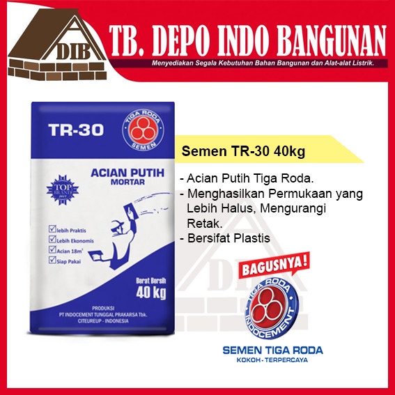 Semen Acian Putih Tr 30 Tiga Roda 40Kg Aci