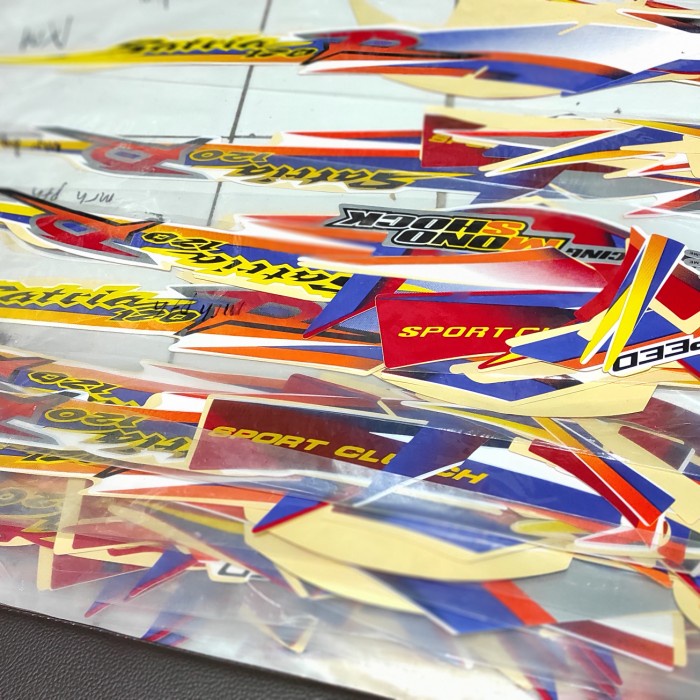 

Sticker Stiker Satria Lumba Kotak Petak Merah Putih Model Ori Best