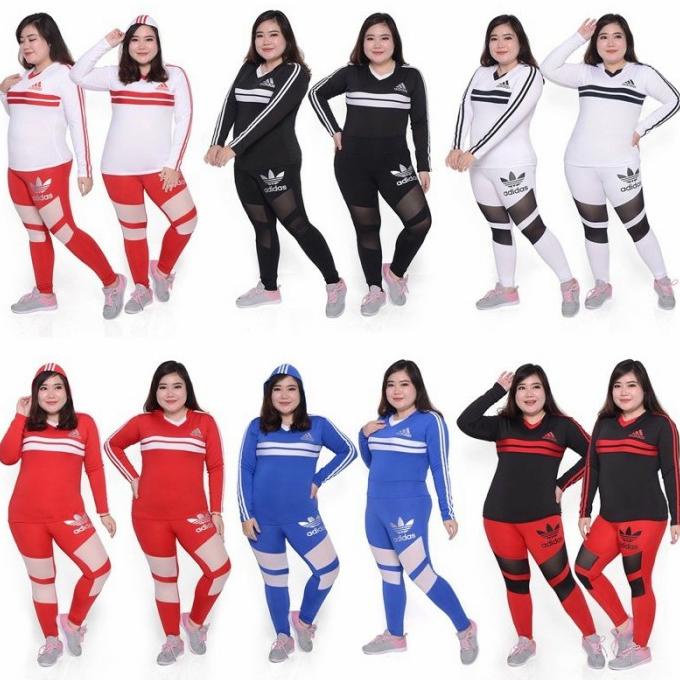 Setelan Olahraga Wanita Jumbo Baju Senam Aerobik Zumba Yoga Big Size
