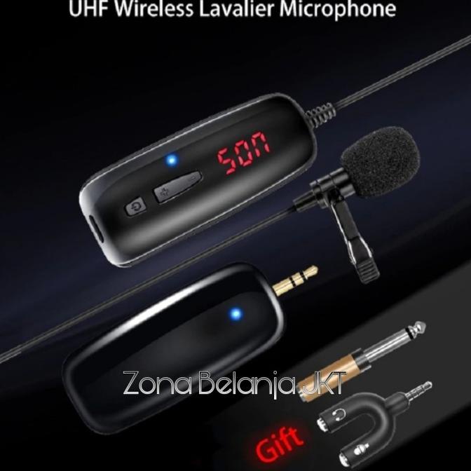 Mic Wireless Clip On Jepit Imam Presentasi Single Mic Uhf Bisa Charger Premium